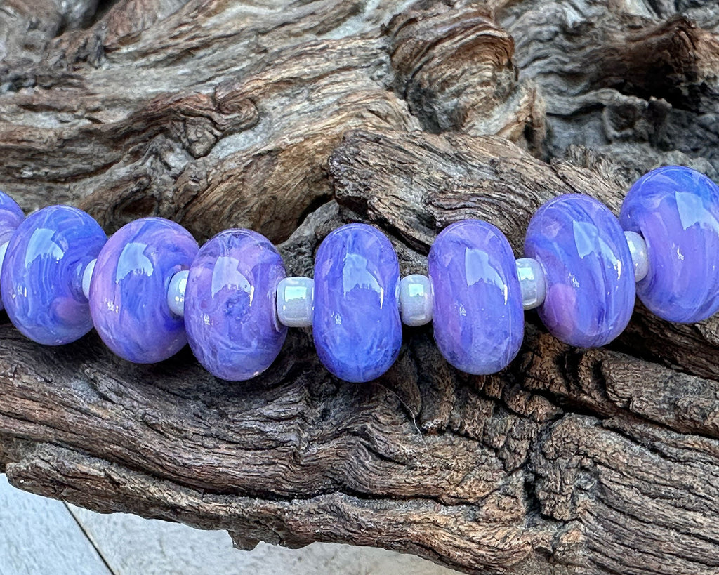 purple lampwork beads