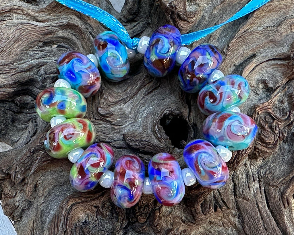 purple lampwork beads
