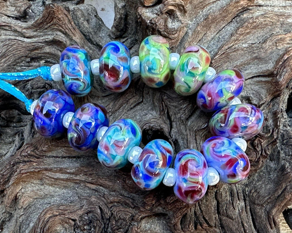 purple lampwork beads