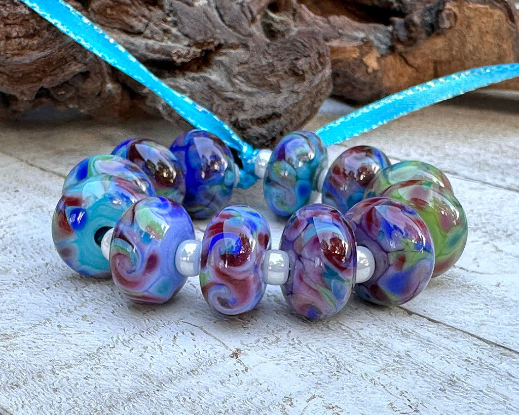 purple lampwork beads