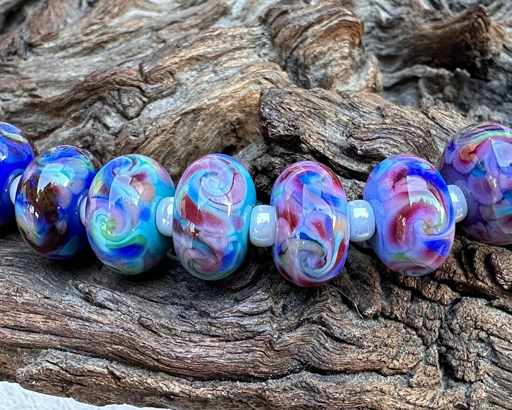 purple lampwork beads