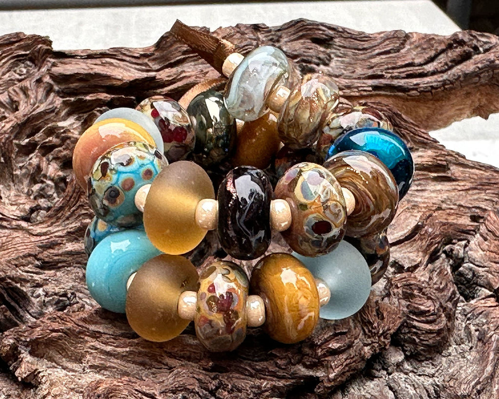 brown lampwork beads