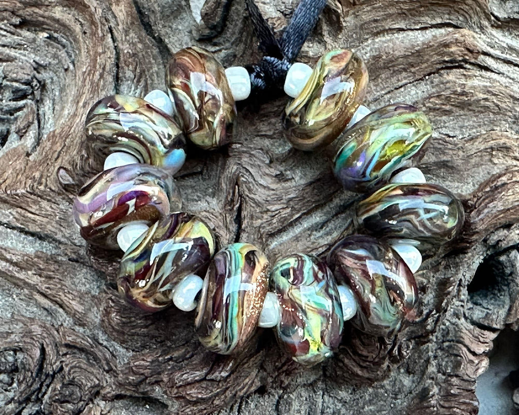 multicolor lampwork beads