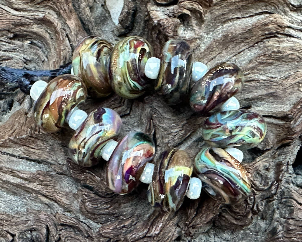 multicolor lampwork beads