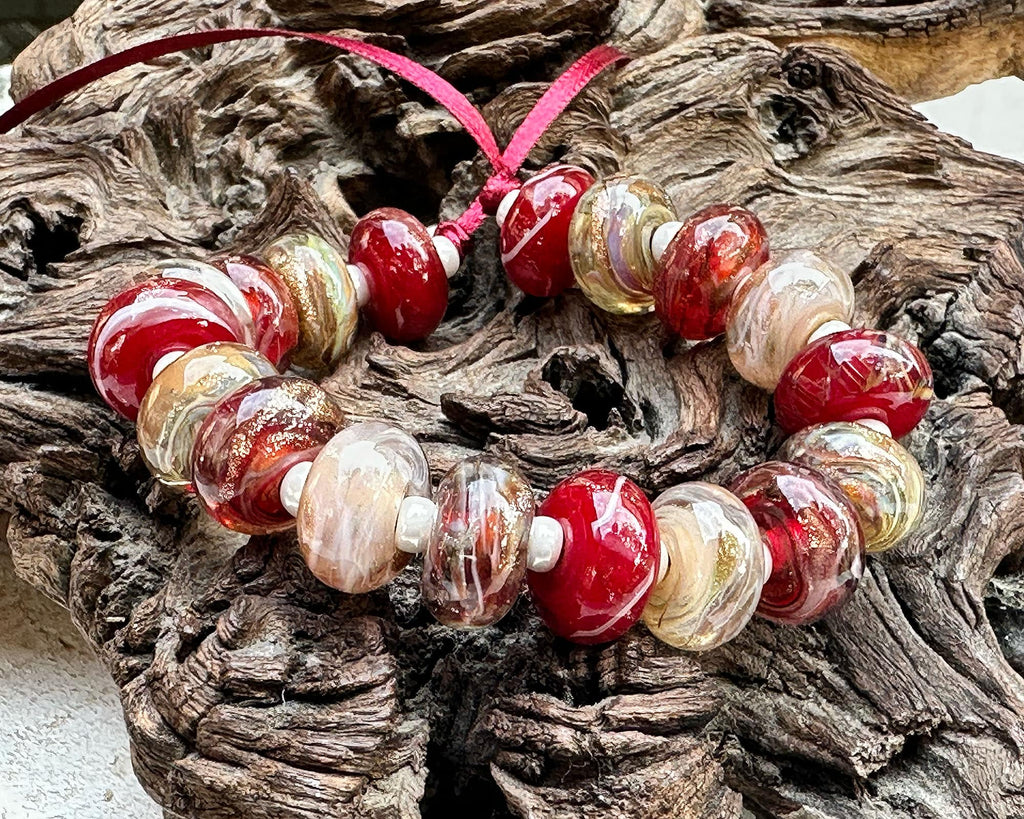 red lampwork beads
