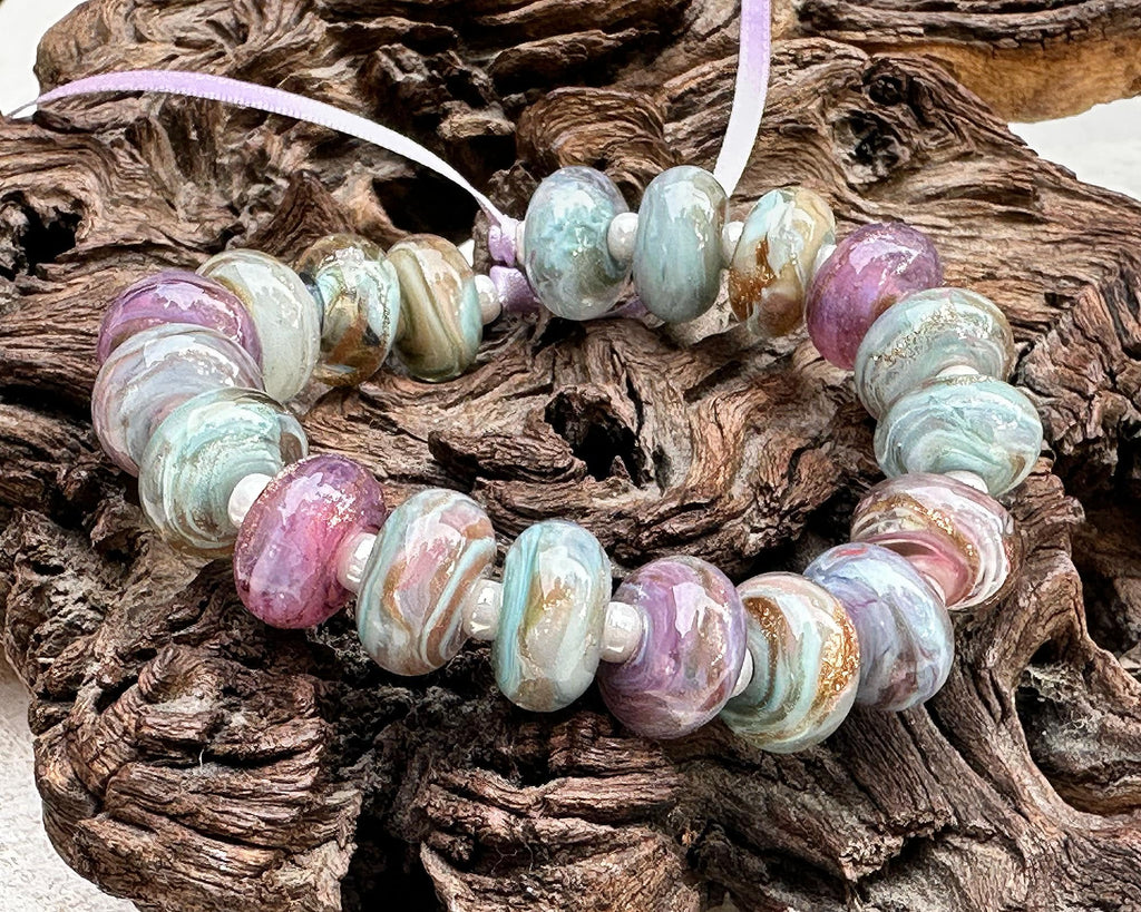 pastel lampwork beads