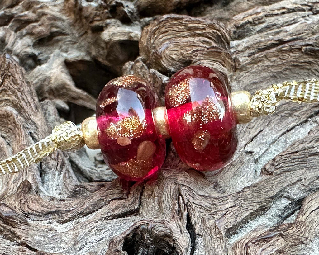 pink lampwork beads