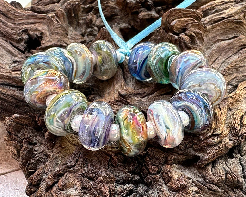 pastel lampwork beads