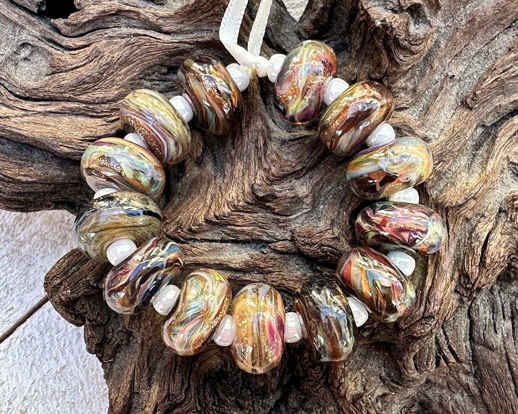 brown lampwork beads