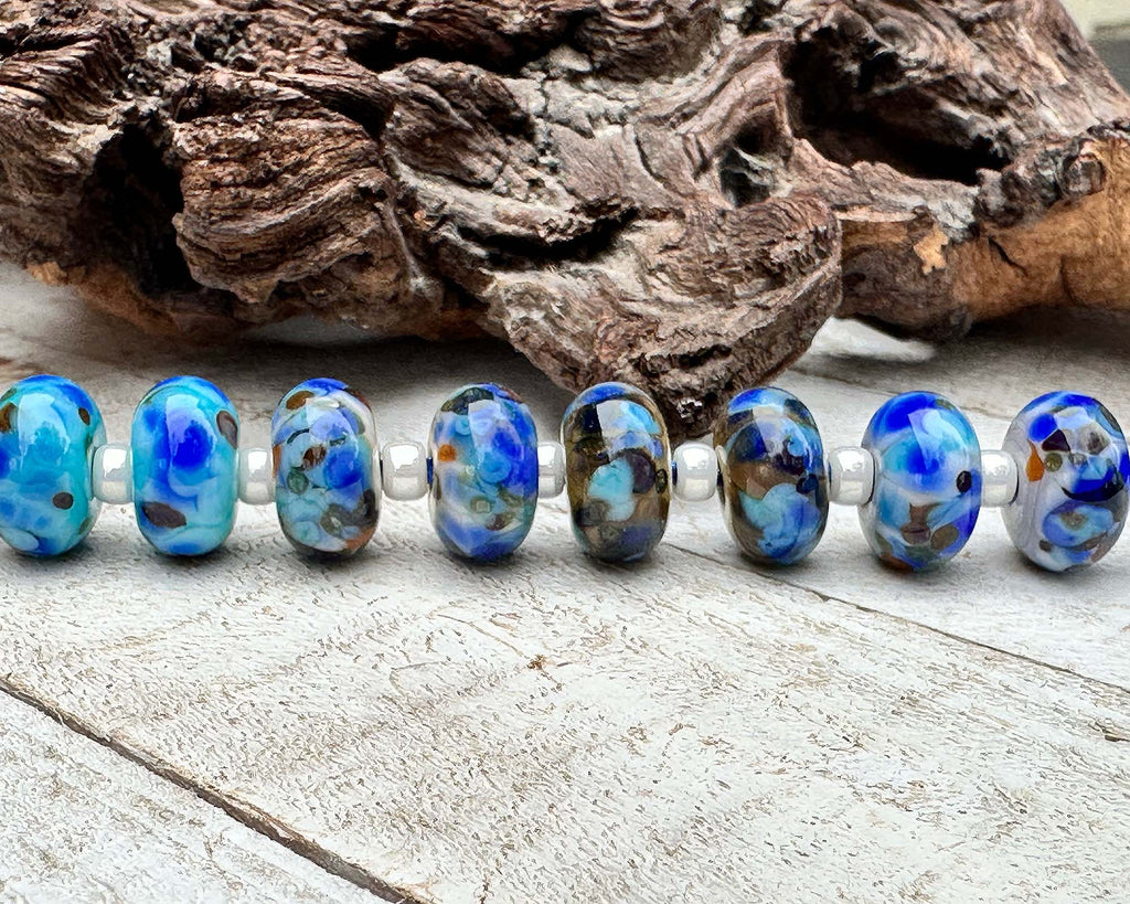 blue lampwork beads