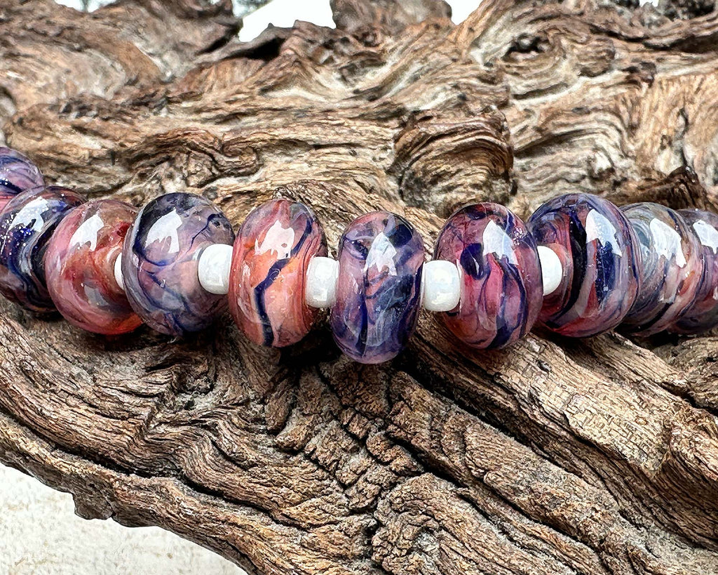 pink lampwork beads