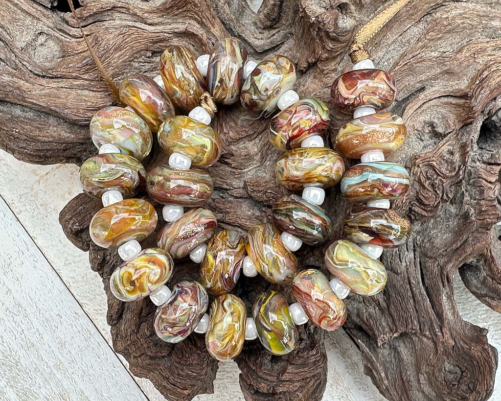 brown lampwork beads