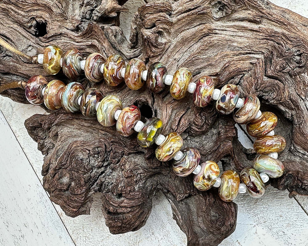 brown lampwork beads