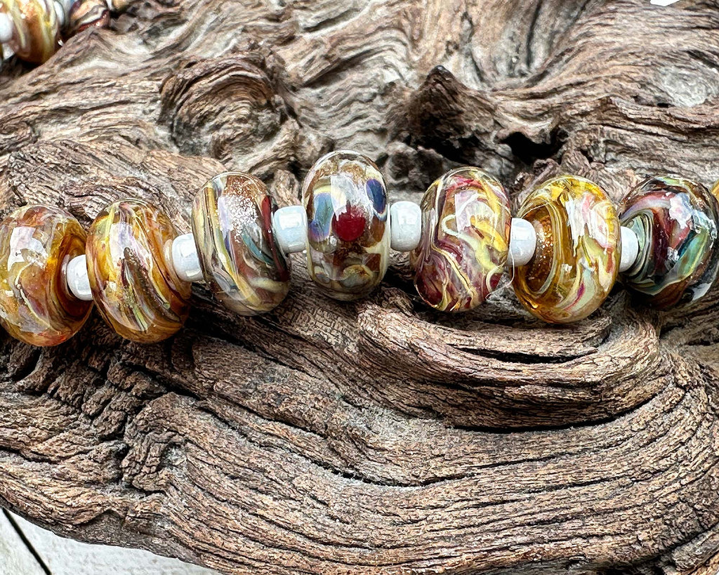 brown lampwork beads