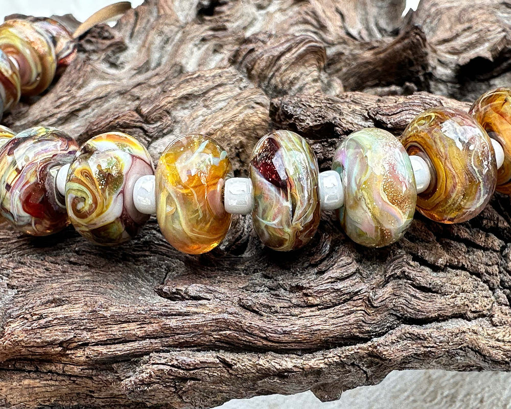 brown lampwork beads