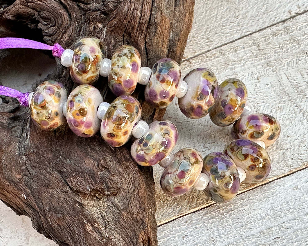 purple lampwork beads