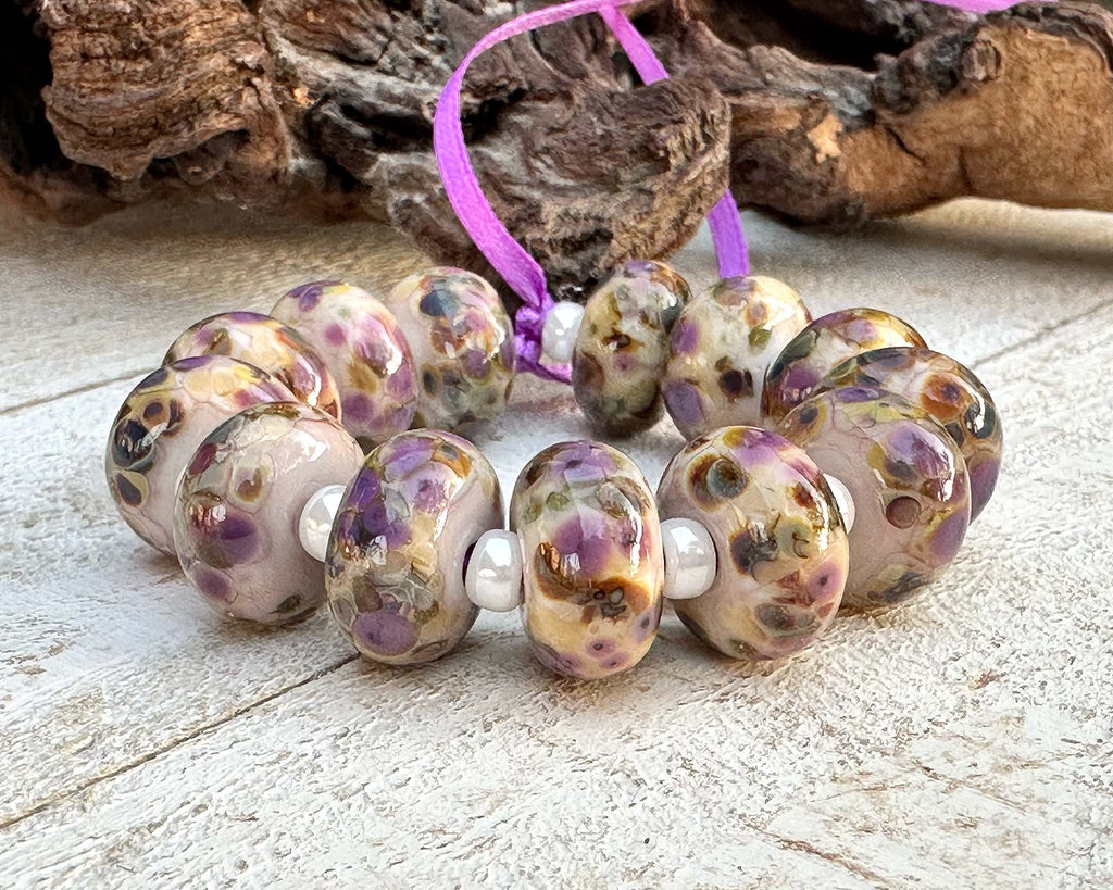 purple lampwork beads