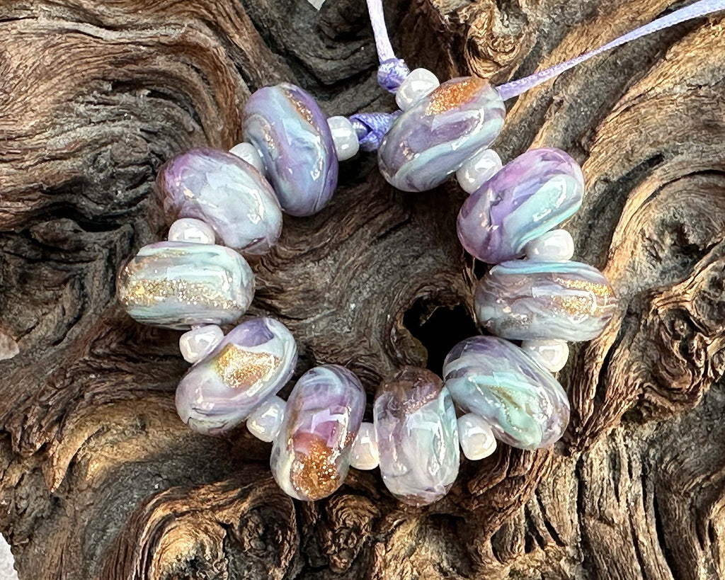 purple lampwork beads