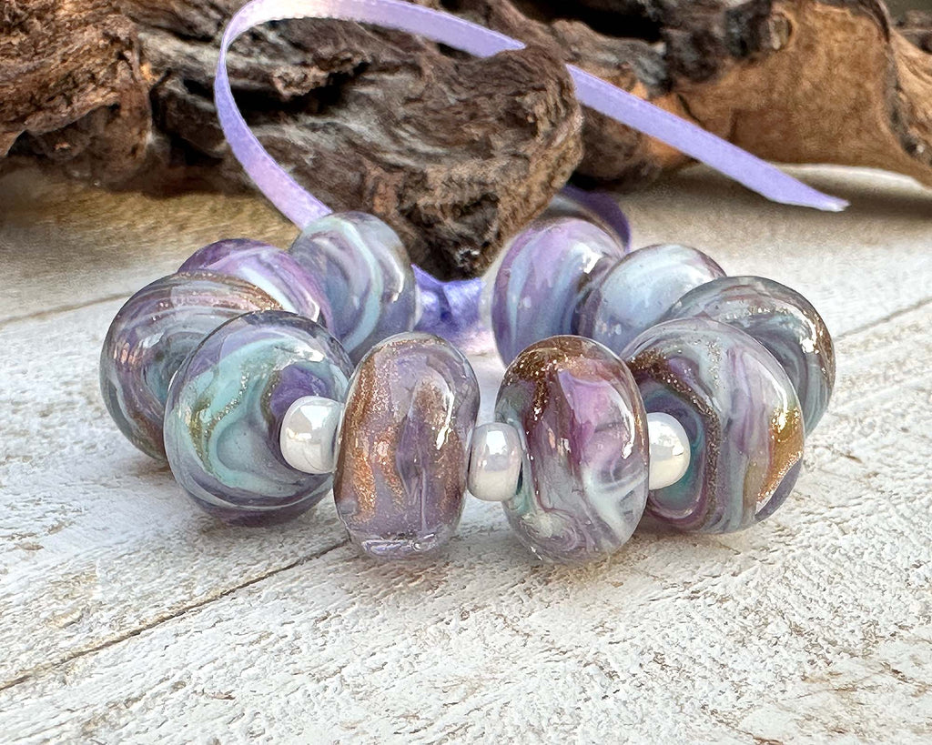 purple lampwork beads