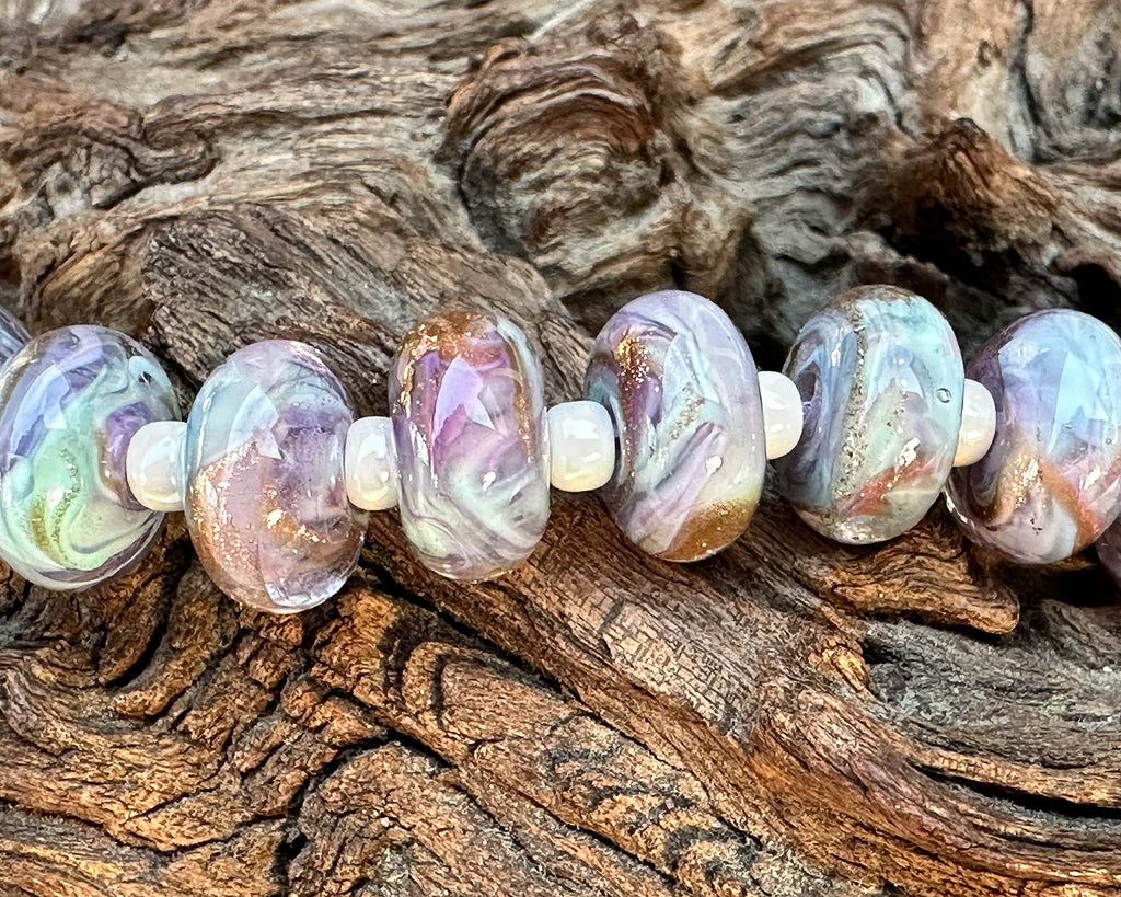 purple lampwork beads