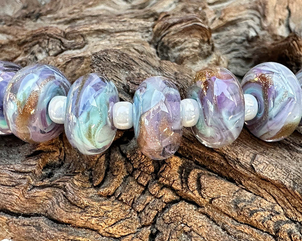 purple lampwork beads