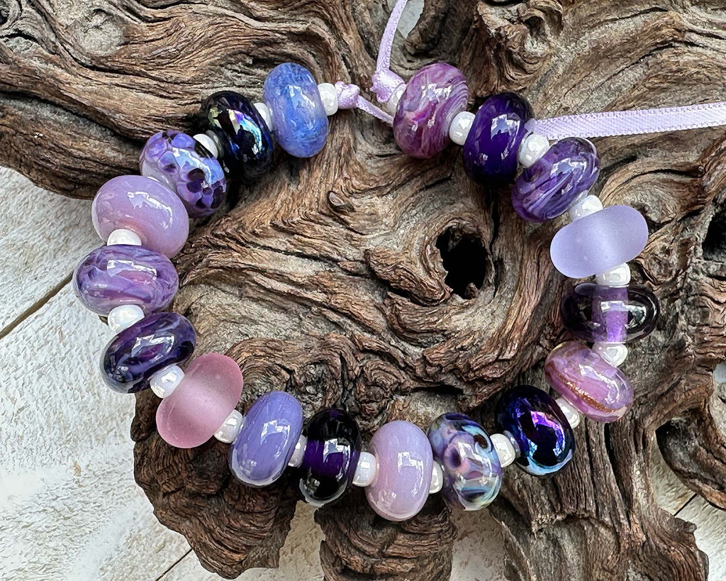 purple lampwork beads