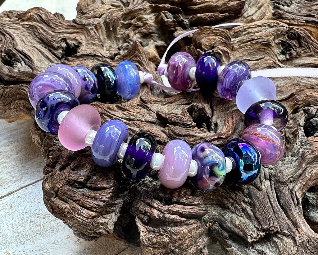 purple lampwork beads