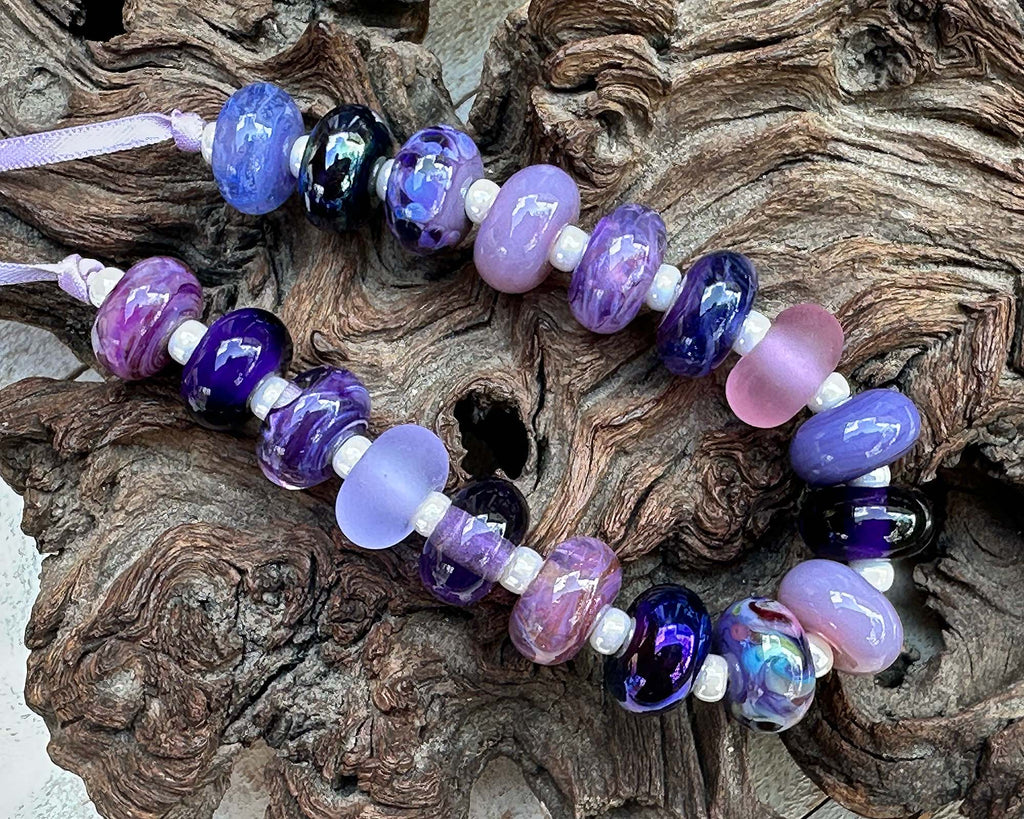 purple lampwork beads