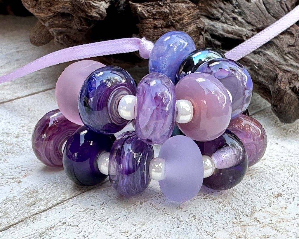 purple lampwork beads