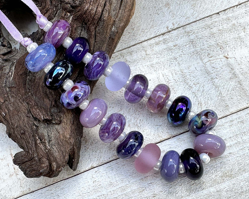 purple lampwork beads