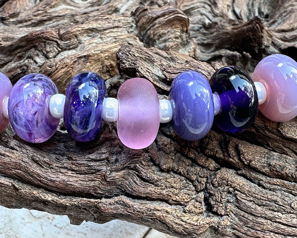 purple lampwork beads