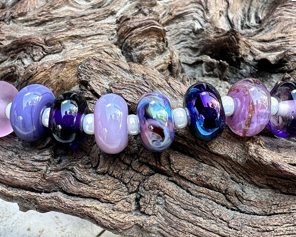 purple lampwork beads