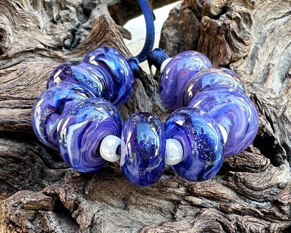 purple lampwork beads