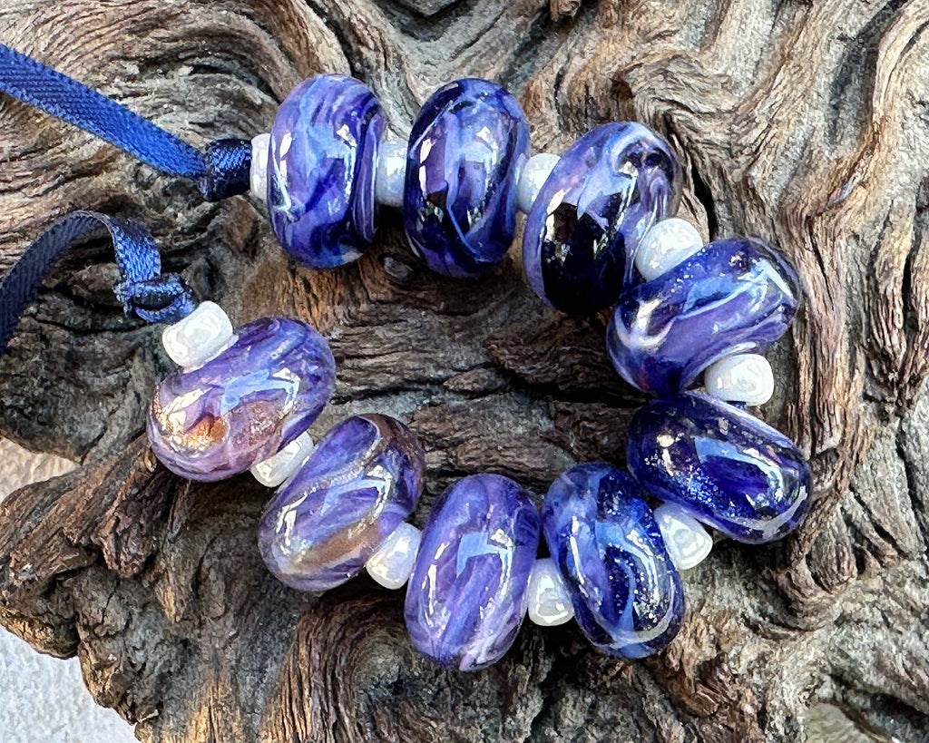 purple lampwork beads