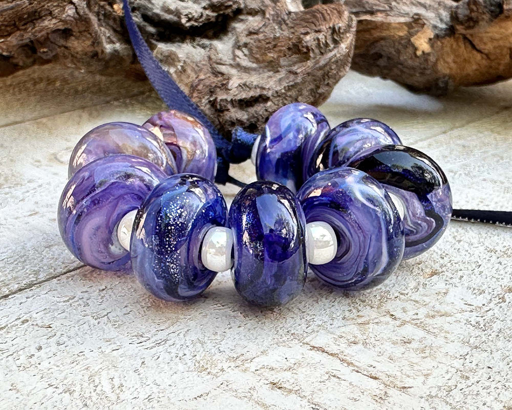 purple lampwork beads