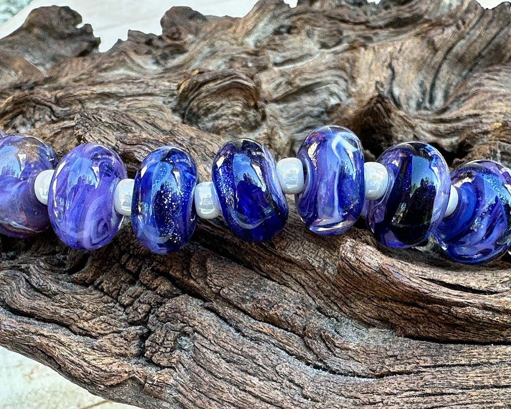 purple lampwork beads