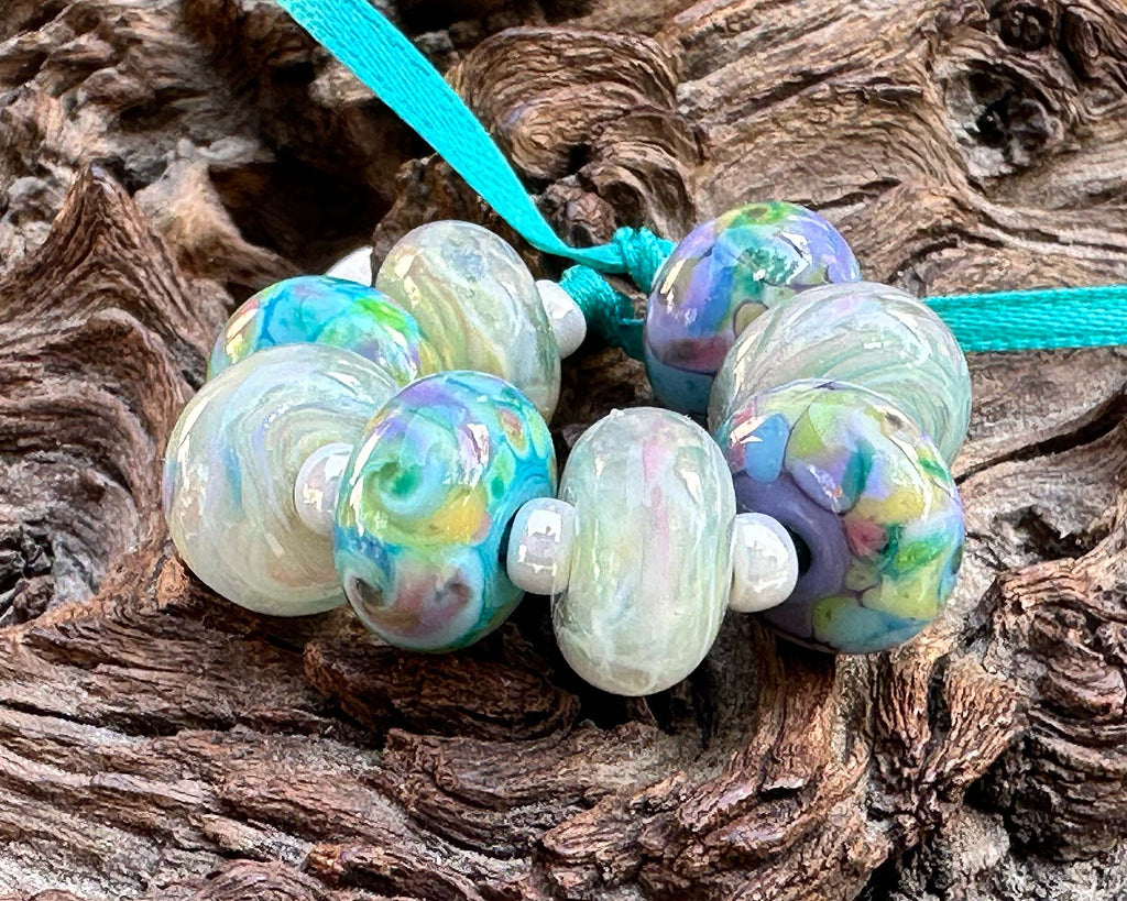 pastel lampwork beads