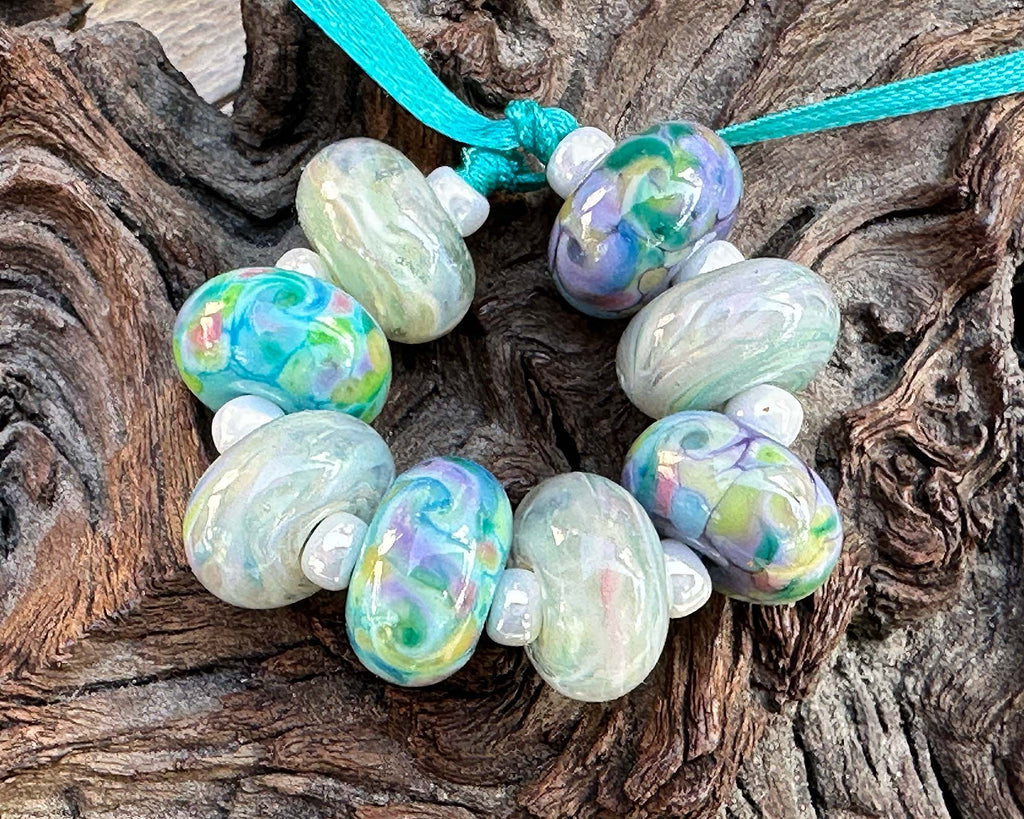 pastel lampwork beads