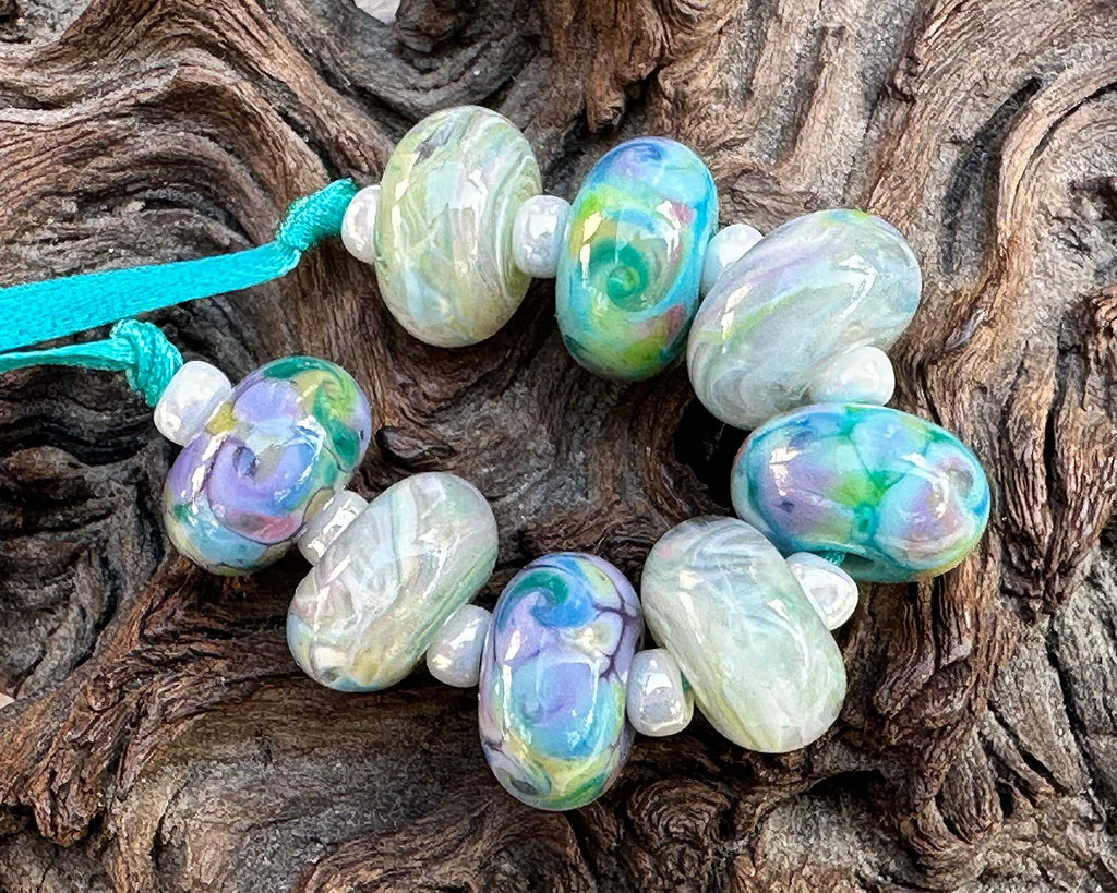 pastel lampwork beads