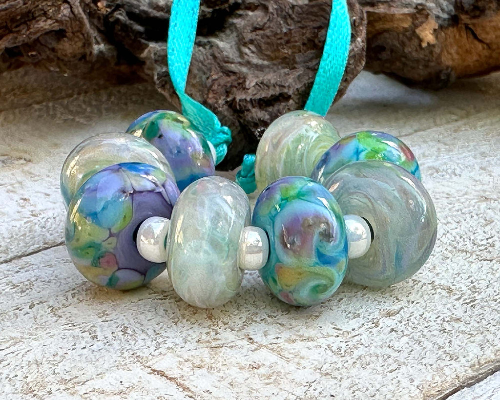 pastel lampwork beads