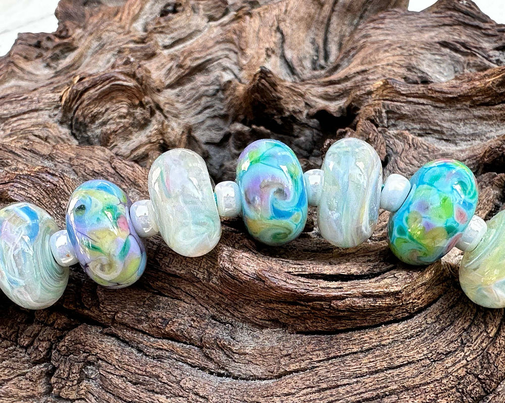 pastel lampwork beads