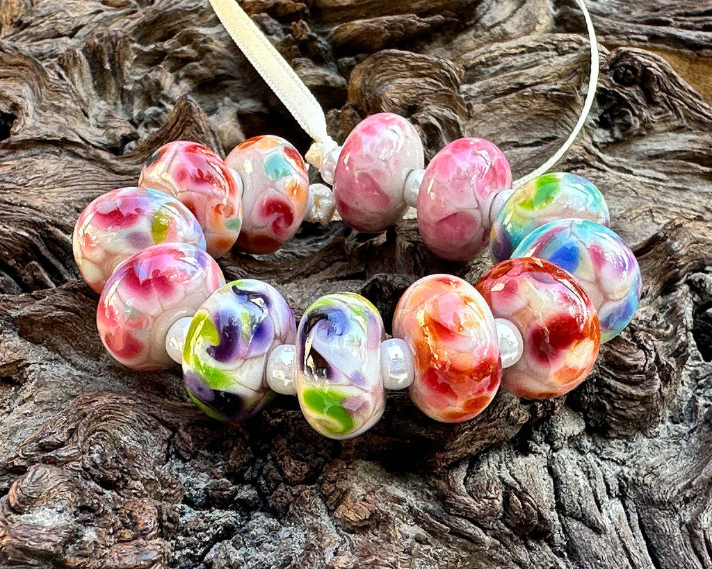 colorful lampwork beads