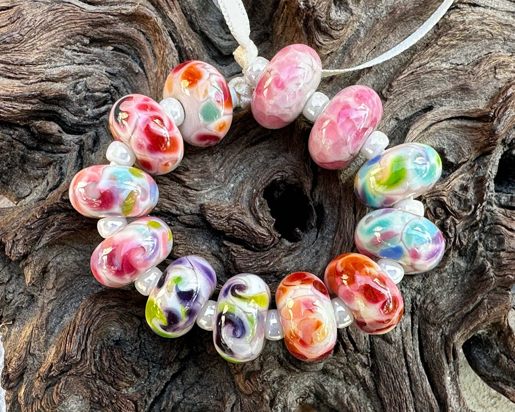colorful lampwork beads