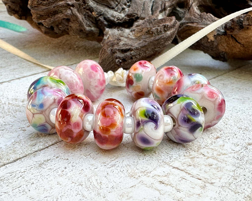 colorful lampwork beads