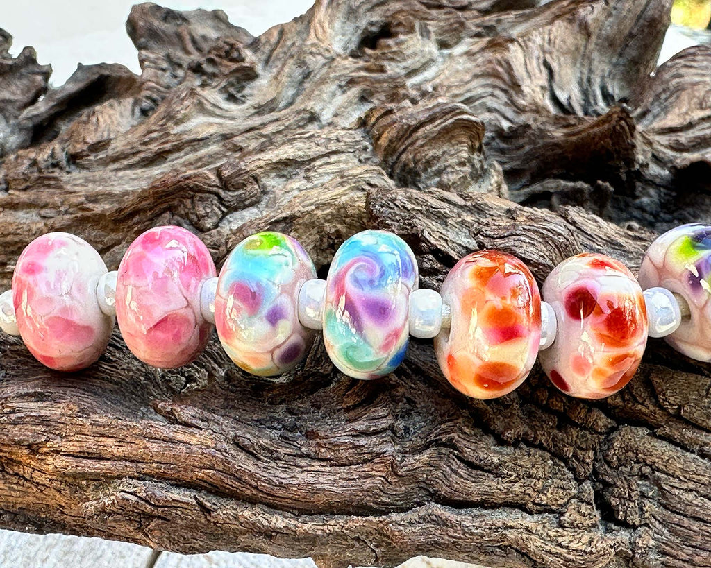 colorful lampwork beads