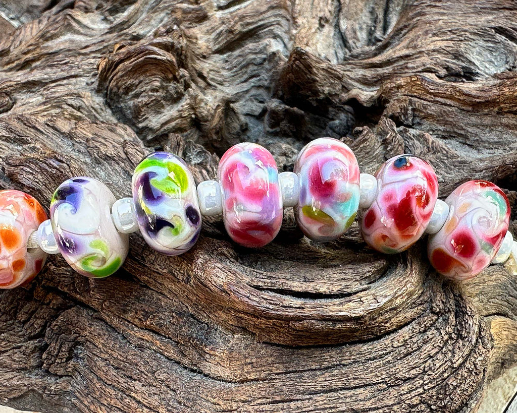 colorful lampwork beads