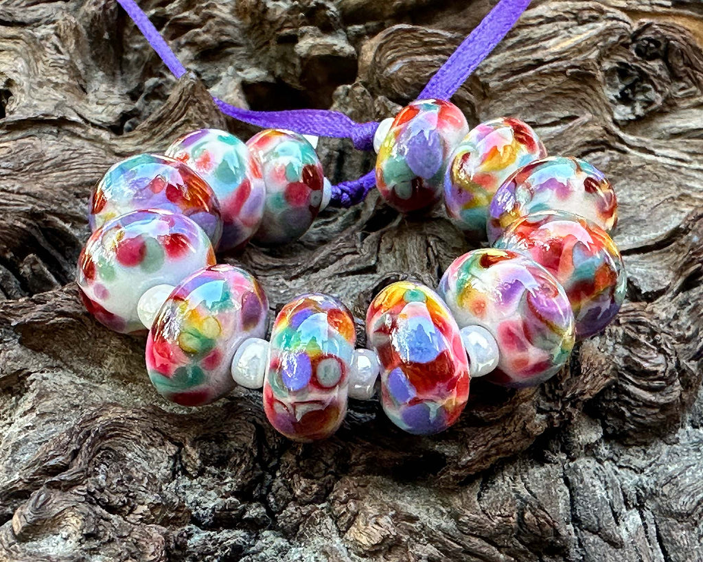 colorful lampwork beads