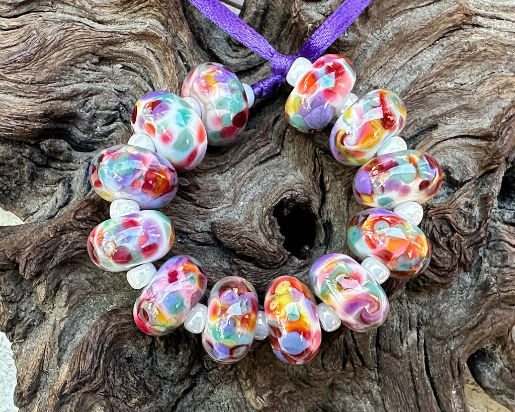 colorful lampwork beads