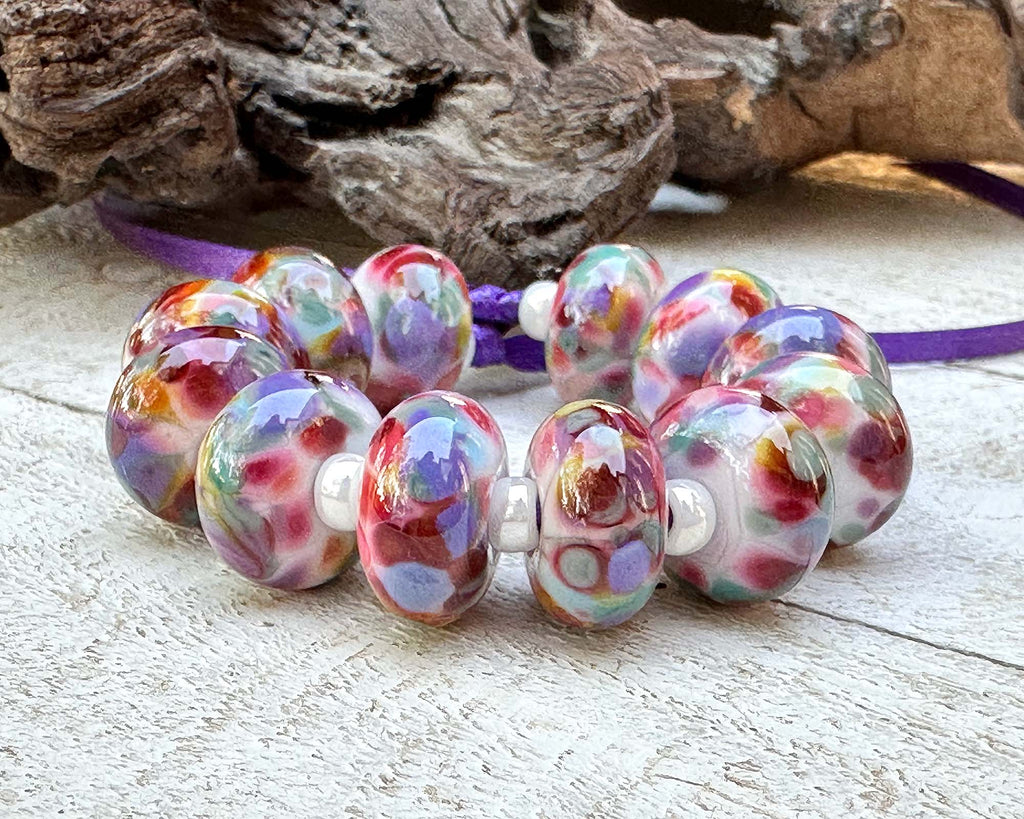 colorful lampwork beads