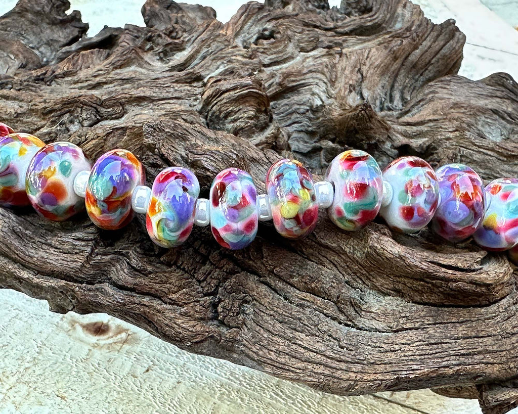 colorful lampwork beads